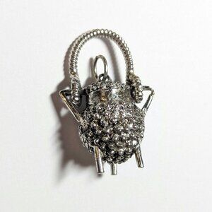 Silver Tone Hobnail Cauldron Charm Pendant Witchy Gothic Jewelry Findings Magic